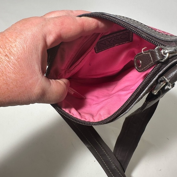 Stylish Pink and Brown Crossbody Bag - Picture 2 of 7